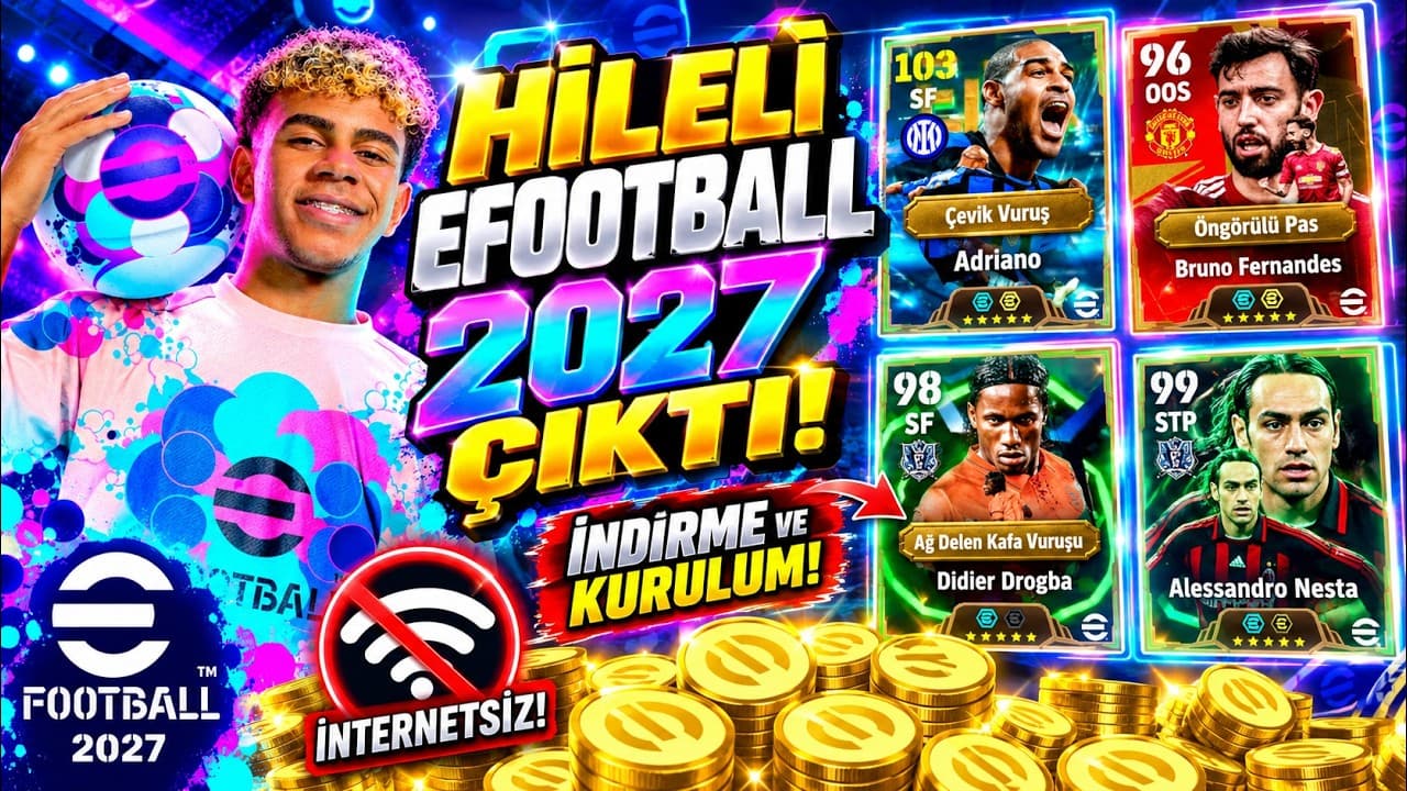 İNTERNETSİZ, HİLELİ EFOOTBALL 2027 MOBİLE ÇIKTI 🔥 SINIRSIZ EFOOTBALL PARASI! NASIL YÜKLENİR?